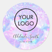 Sticker Rond votre logo violet opal classique collant rond (Devant)
