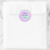 Sticker Rond Votre message ici ajouter texte nom monogramme ros (Sac)