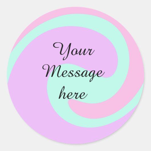 Sticker Rond Votre message ici ajouter texte nom monogramme ros (Devant)