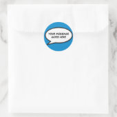 Sticker Rond Votre message Voix Bubble Amusant Retro Comique Li (Sac)