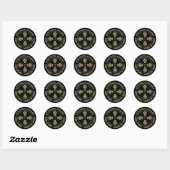 Sticker Rond Votre Mini Apiary Gold Bees Logo produit avec coeu (Feuille)