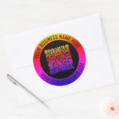 Sticker Rond Votre Modèle de code QR et d'autocollant de texte  (Enveloppe)