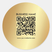 Sticker Rond Votre Modèle de code QR Gold du logo personnalisé (Devant)