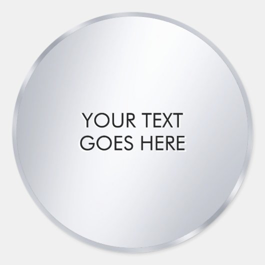 Sticker Rond Votre modèle de texte personnalisé Glam Metallic S (Devant)