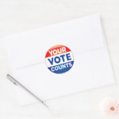 Sticker Rond Votre motif de comptes de vote (Enveloppe)