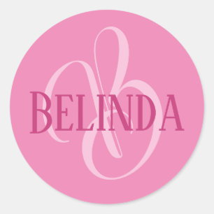 Sticker Rond Votre nom et rose initial