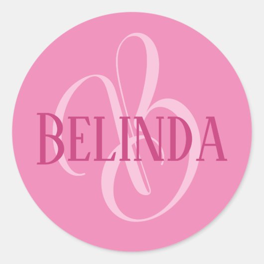 Sticker Rond Votre nom et rose initial (Devant)