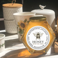 Votre nom ici Editable White Honey Jar Bee Étiquet