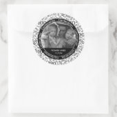 Sticker Rond Votre photo - Centenaire noir/blanc (Sac)
