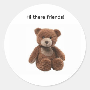Sticker Rond Votre propre ami ours en peluche