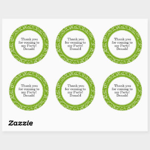 Sticker Rond Votre texte 50ème motif numérique aléatoire Vert/