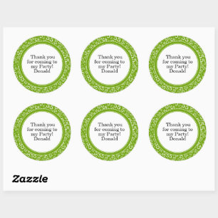 Sticker Rond Votre texte 55ème motif numérique aléatoire Vert/