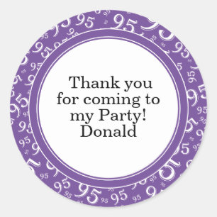 Sticker Rond Votre texte 95ème motif numérique aléatoire viole