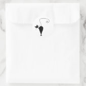 Sticker Rond Votre texte - Caractère Chat Noir Pose 6 (Sac)