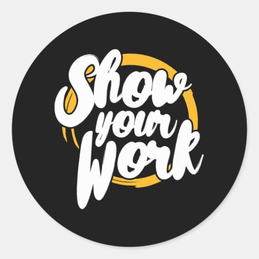 Sticker Rond Votre travail Mathématiques enseignant Mathématiqu (Devant)