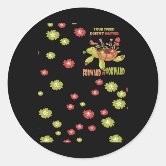 Sticker Rond Votre vitesse ne va pas vers l'avant est l'autocol (Devant)