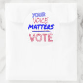 Sticker Rond Votre voix compte - VOTER (Sac)
