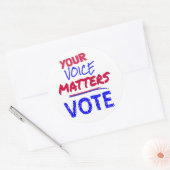 Sticker Rond Votre voix compte - VOTER (Enveloppe)