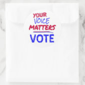 Sticker Rond Votre voix compte - VOTER (Sac)