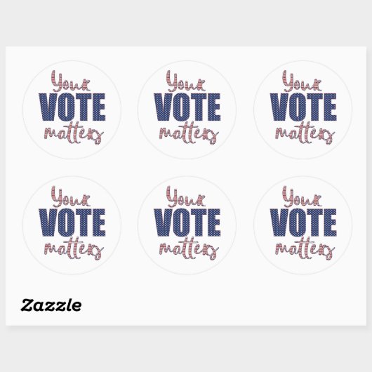 Sticker Rond Votre vote compte les élections aux USA (Feuille)