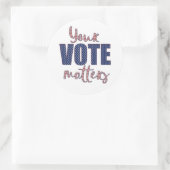 Sticker Rond Votre vote compte les élections aux USA (Sac)