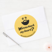 Sticker Rond Voulez toucher ma barbe ? (Enveloppe)