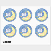 Sticker Rond Vous aimez à la lune et le Baby shower arrière (Feuille)