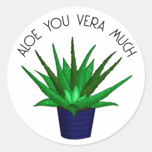 Sticker Rond Vous aimez beaucoup   Funny Plante Pun