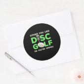 Sticker Rond Vous Aimez Disk Golf (Enveloppe)