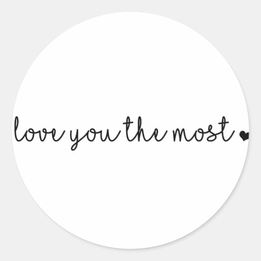 Sticker Rond vous aimez le plus avec coeur simple moderne (Devant)