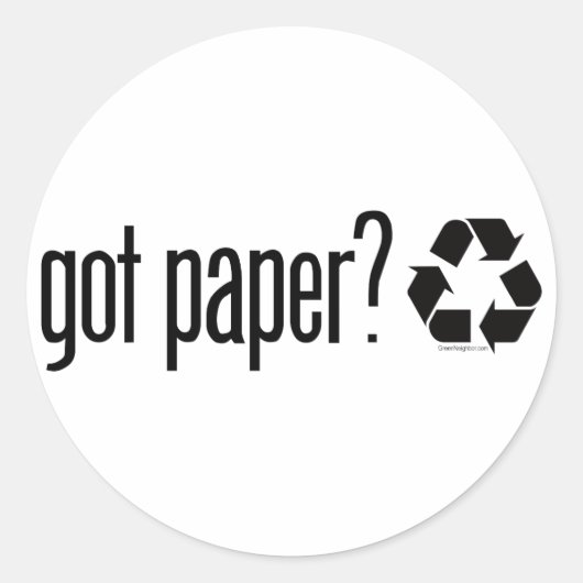 Sticker Rond vous avez du papier ? Panneau de recyclage (Devant)