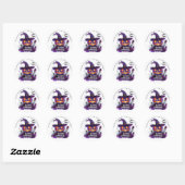 Sticker Rond Vous avez été appelé sorcière Citrouille violette (Feuille)