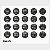 Sticker Rond Vous avez un enseignant ami Dansant Crayon Art Sch (Feuille)
