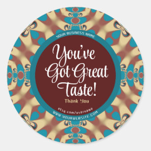 Sticker Rond Vous Avez Un Excellent Goût Turquoise Terreuse Mer