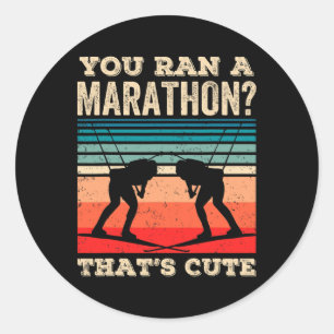 Sticker Rond Vous avez un marathon qui est mignon Biathlete Spo