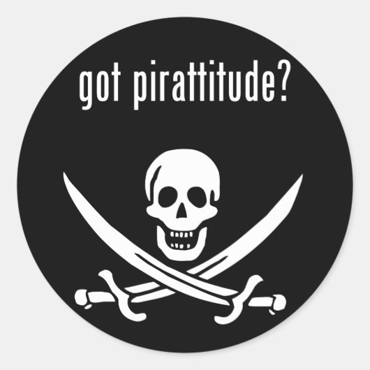 Sticker Rond vous avez une attitude pirate ? (Devant)