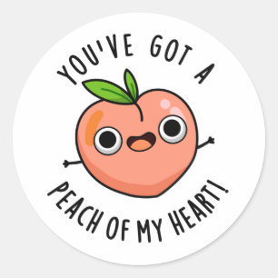 Sticker Rond Vous avez une pêche de mon coeur amusant jeu de fr