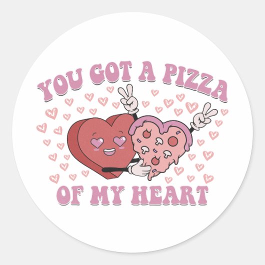 Sticker Rond Vous avez une pizza de mon coeur (Devant)