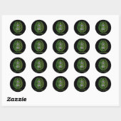 Sticker Rond Vous comptez Green Brain Point-virgule Santé Menta (Feuille)