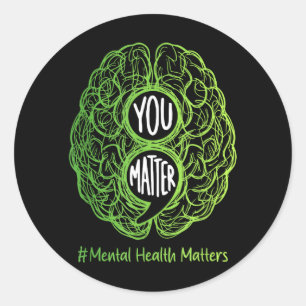 Sticker Rond Vous comptez Green Brain Point-virgule Santé Menta