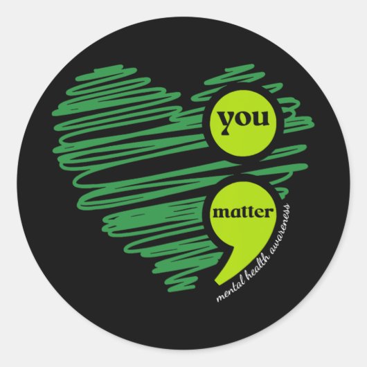 Sticker Rond Vous Comptez Sensibilisation à la santé mentale In (Devant)