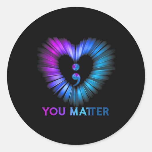 Sticker Rond Vous Comptez Sensibilisation Au Suicide Et Prévent (Devant)