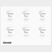 Sticker Rond Vous envoyer plus d'amour plaisir de mariage faveu (Feuille)