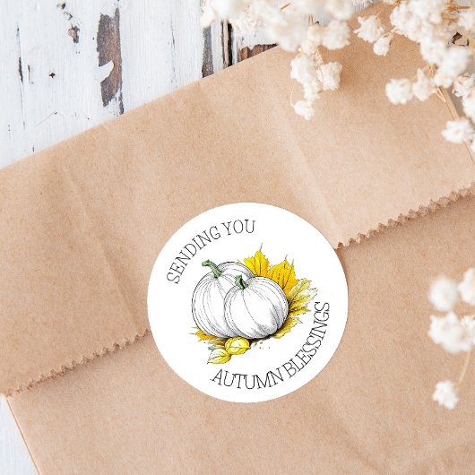 Sticker Rond Vous Envoyez Des Bénédictions D'Automne