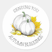 Sticker Rond Vous Envoyez Des Bénédictions D'Automne (Devant)