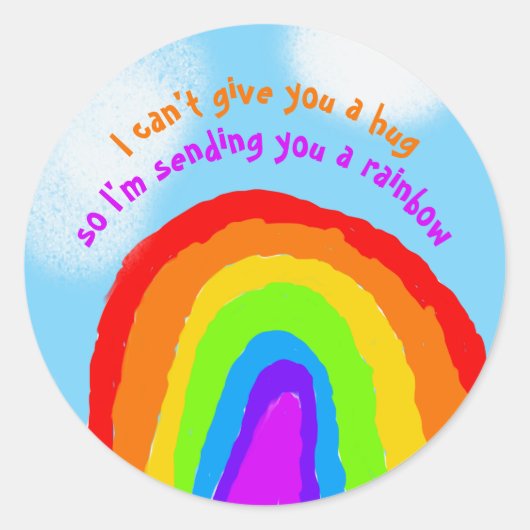 Sticker Rond Vous envoyez un arc-en-ciel qui vous manque (Devant)