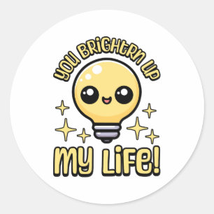 Sticker Rond Vous Épousez Ma Vie ! Jeu d'ampoule mignonne