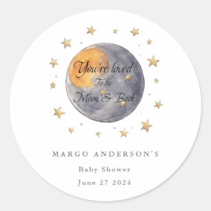 Sticker Rond Vous êtes adoré au Baby shower des étoiles de la l