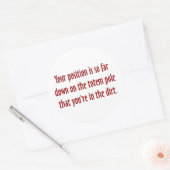 Sticker Rond Vous êtes au bas du mât totémique (2) (Enveloppe)