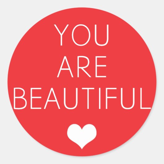 Sticker Rond Vous êtes beau mais (Rouge) (Devant)